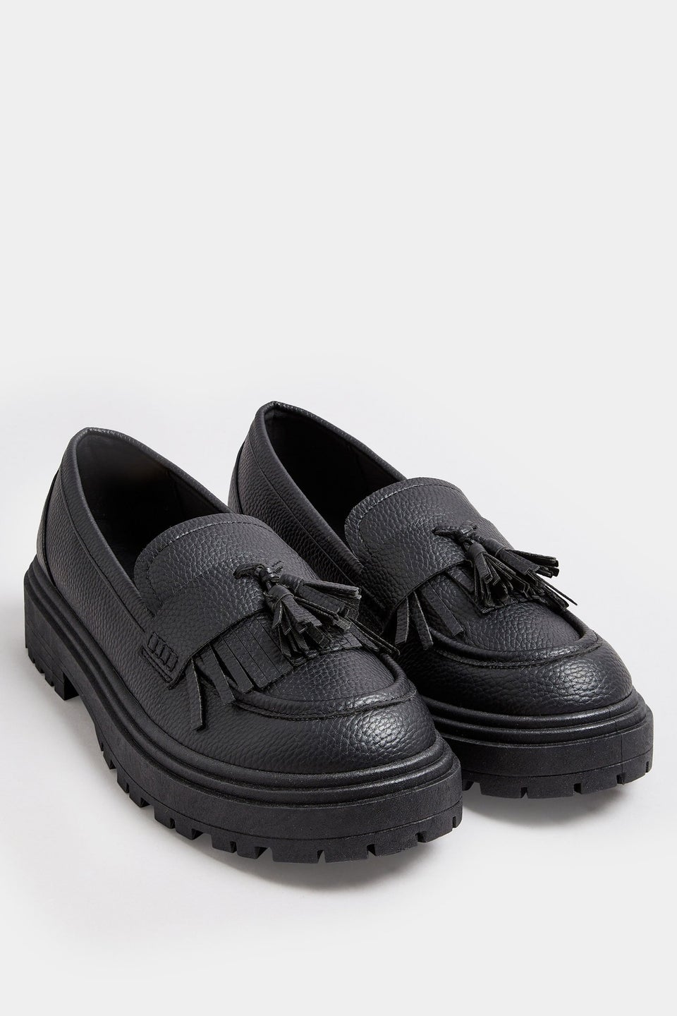 Yours Black Faux Leather Tassel Loafers In Extra Wide EEE Fit