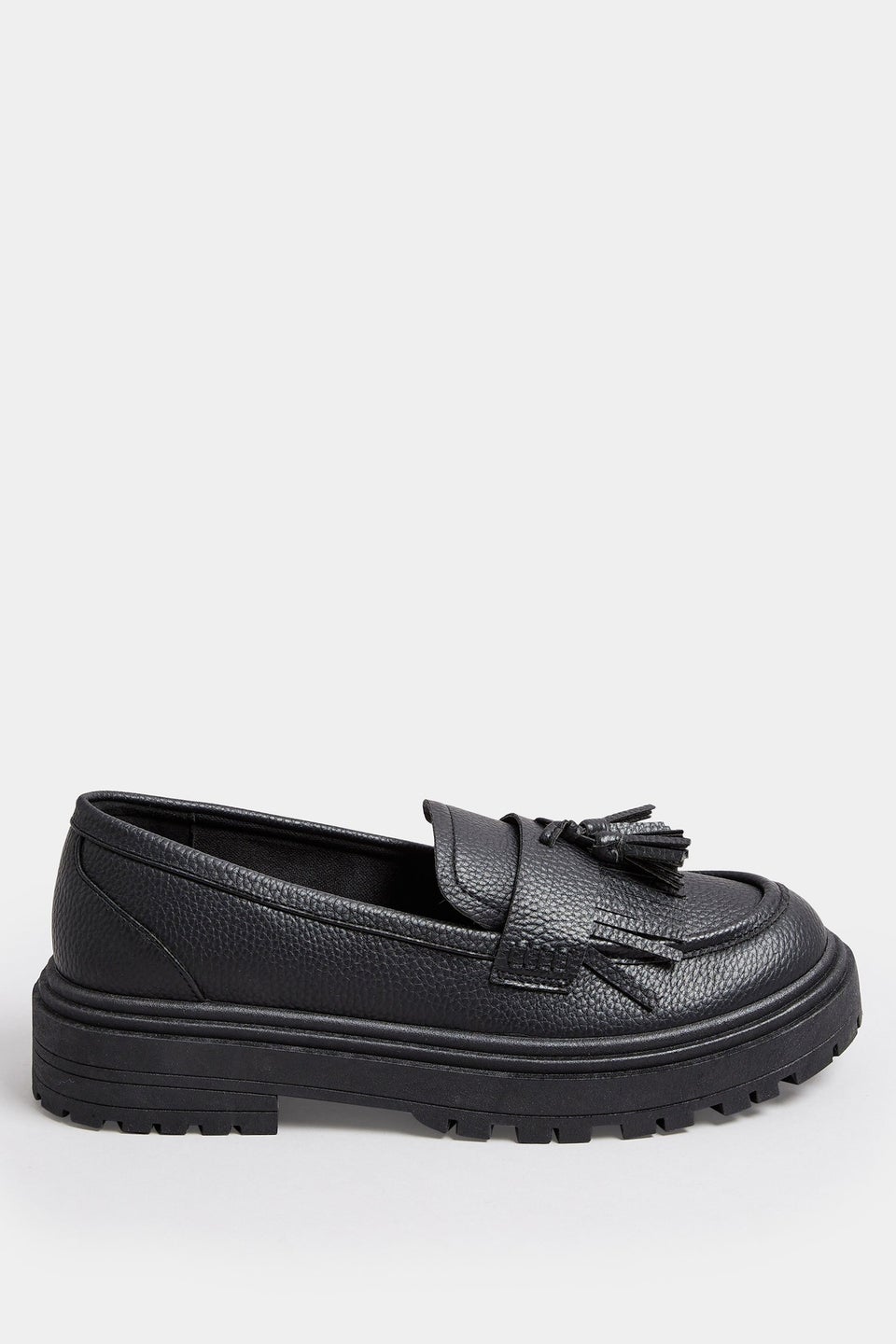 Yours Black Faux Leather Tassel Loafers In Extra Wide EEE Fit