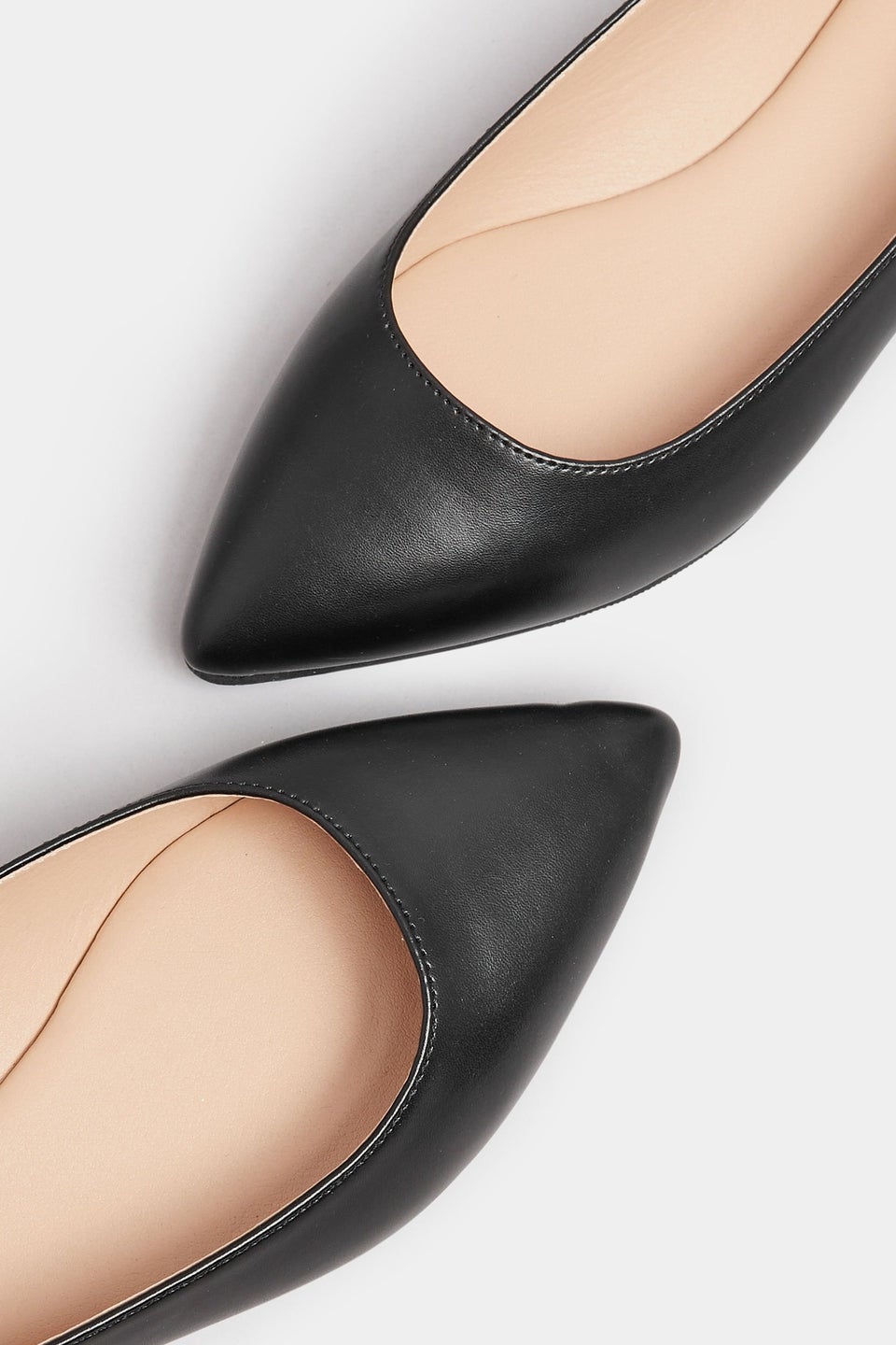 Yours Black Pointed Ballerina Pumps In Extra Wide EEE Fit