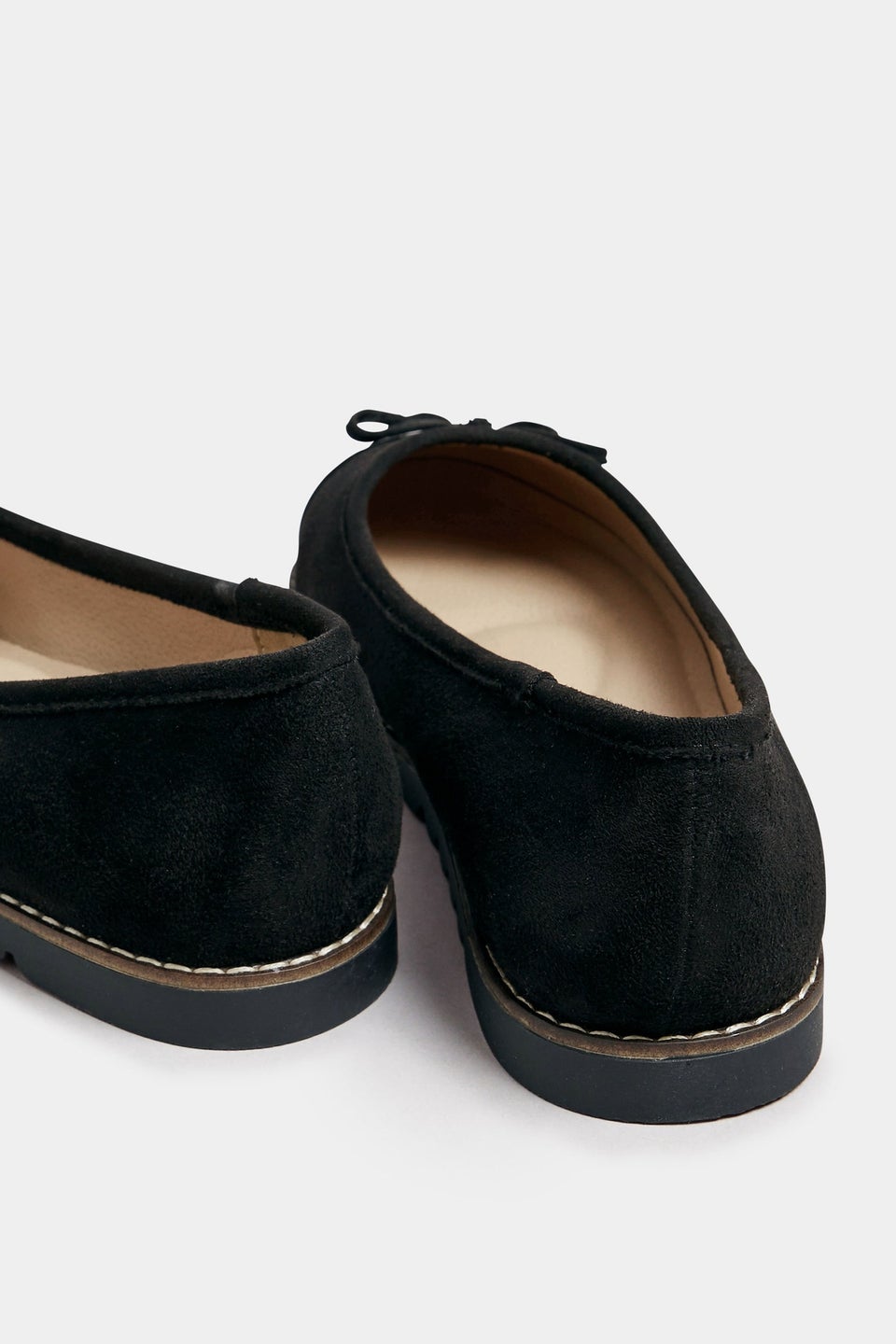 Yours Black Faux Suede Ballet Pump In Extra Wide EEE Fit