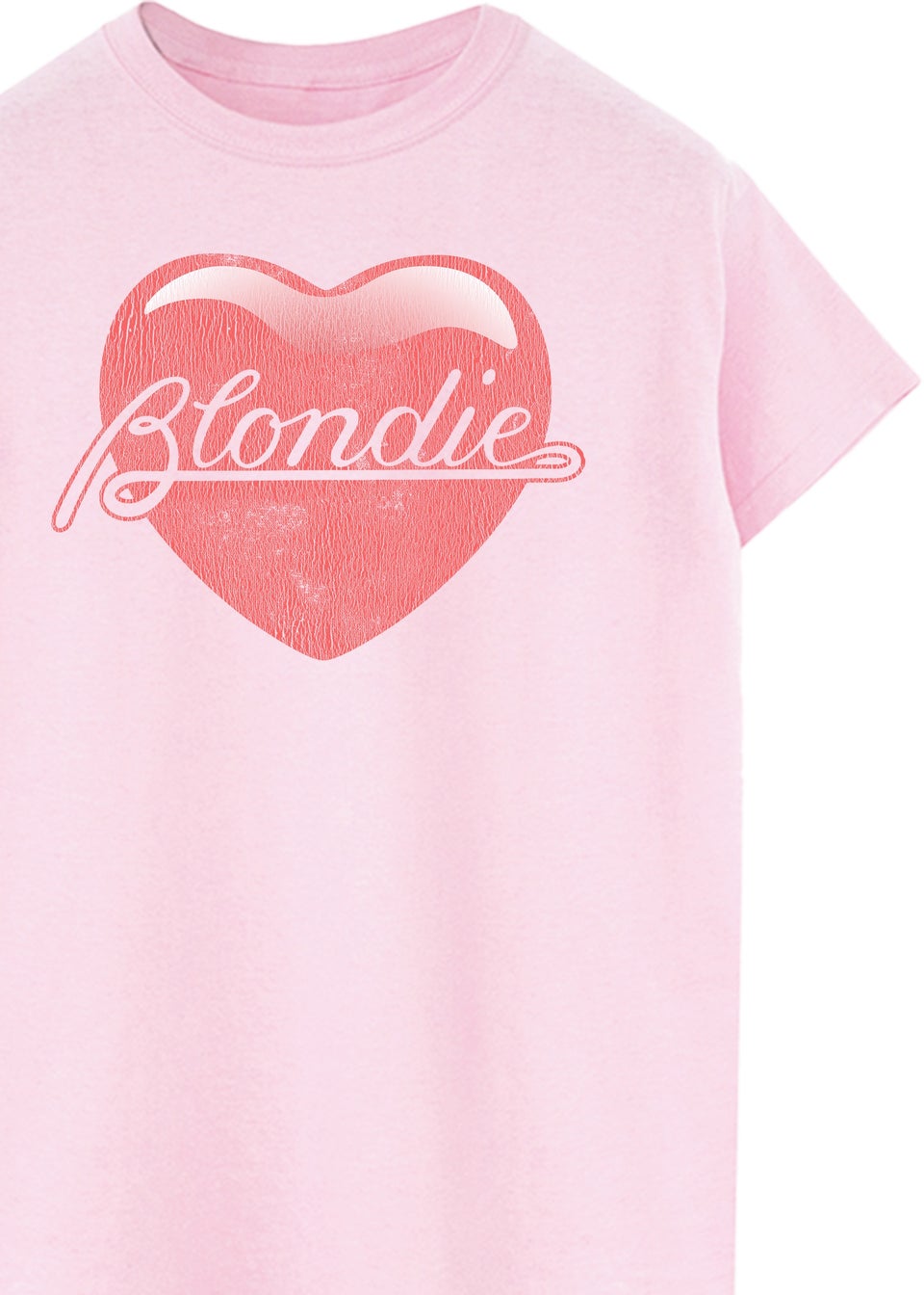 Blondie Heart Pink Boyfriend Fit Graphic Music T-Shirt