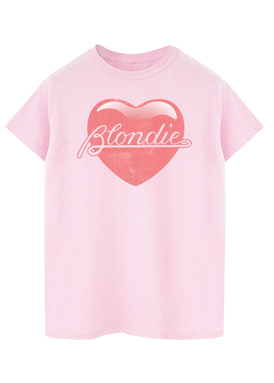 Blondie Heart Pink Boyfriend Fit Graphic Music T-Shirt