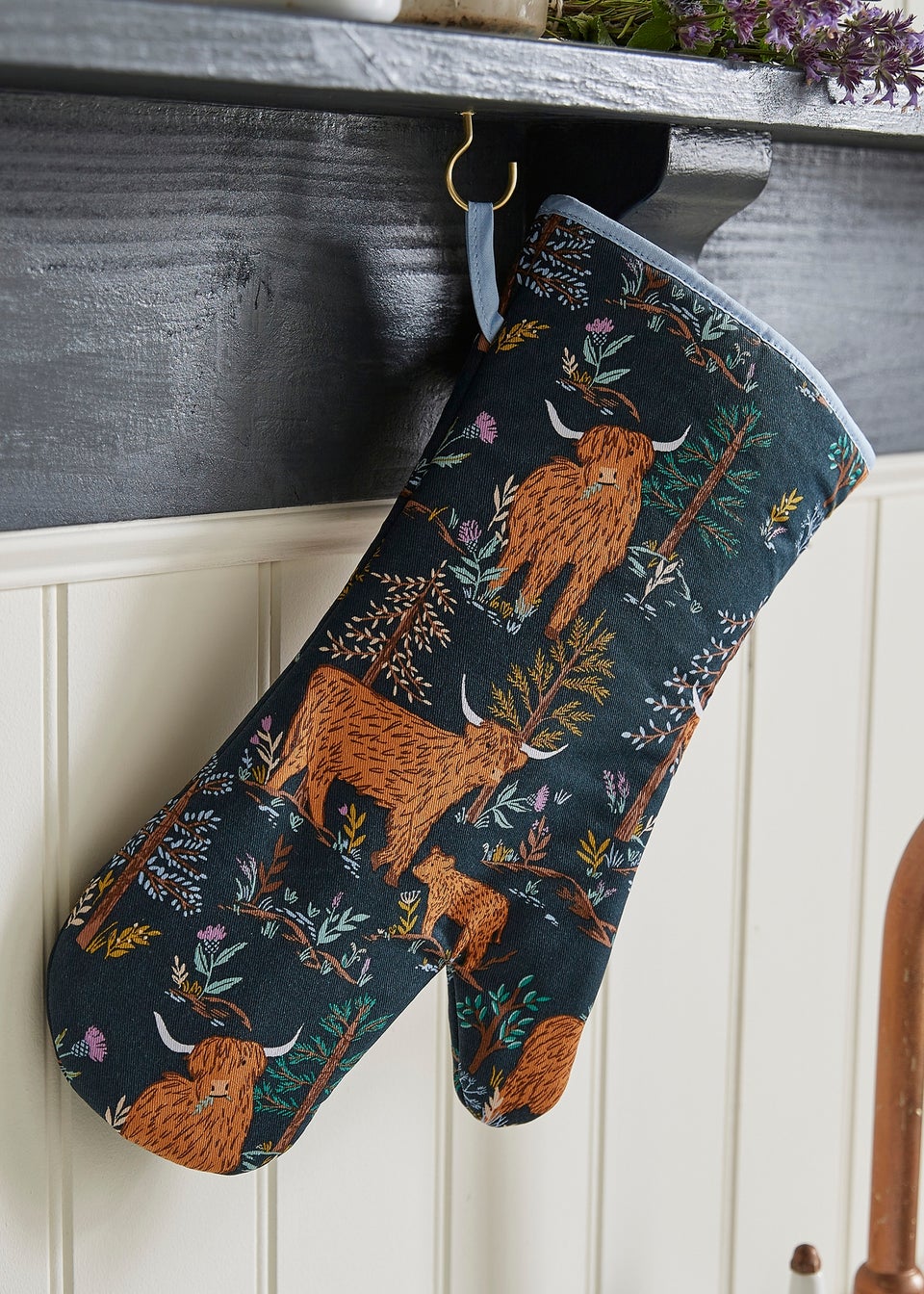 Ulster Weavers Connie the Cow Navy Gauntlet Oven Glove