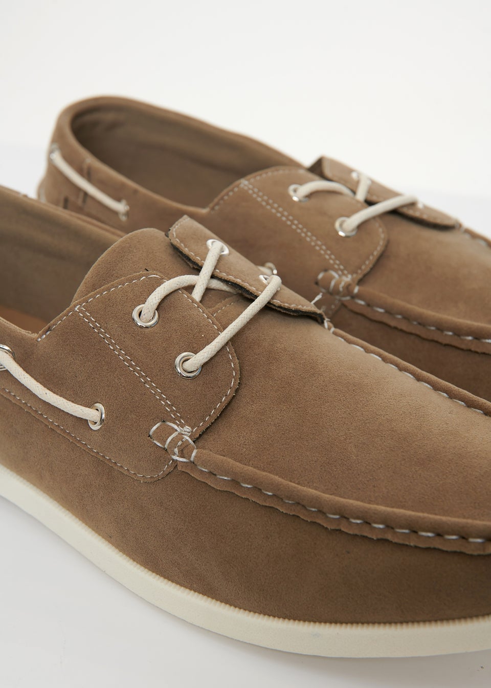 Threadbare Stone Faux Suede Boat Shoes