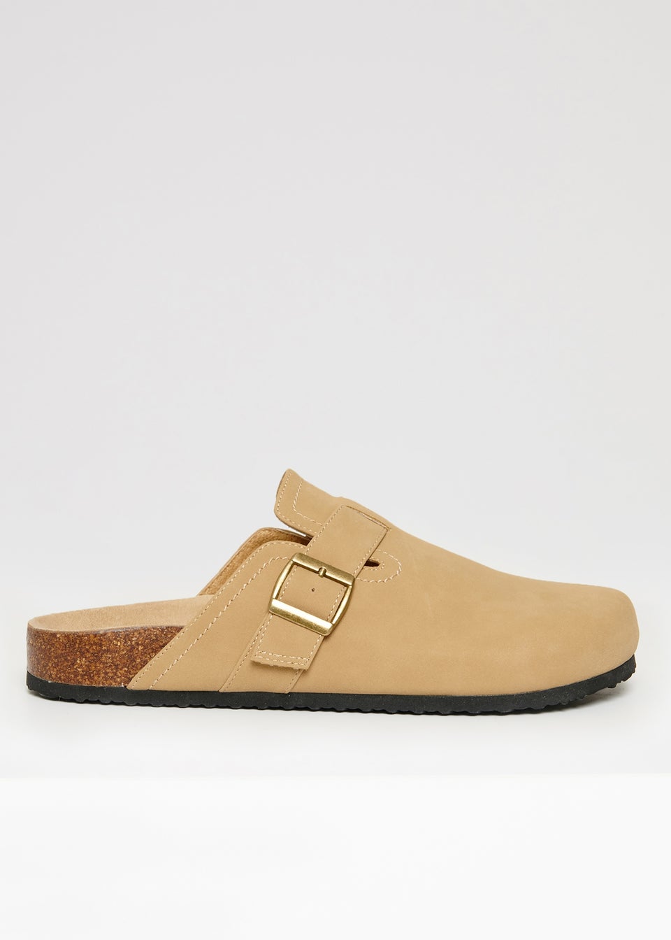 Threadbare Stone Faux Suede Mule Sandals