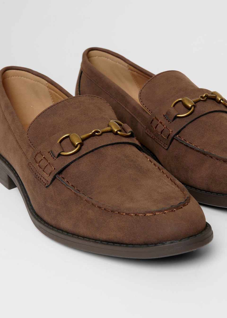 Threadbare Chocolate Faux Leather Snaffle Loafers