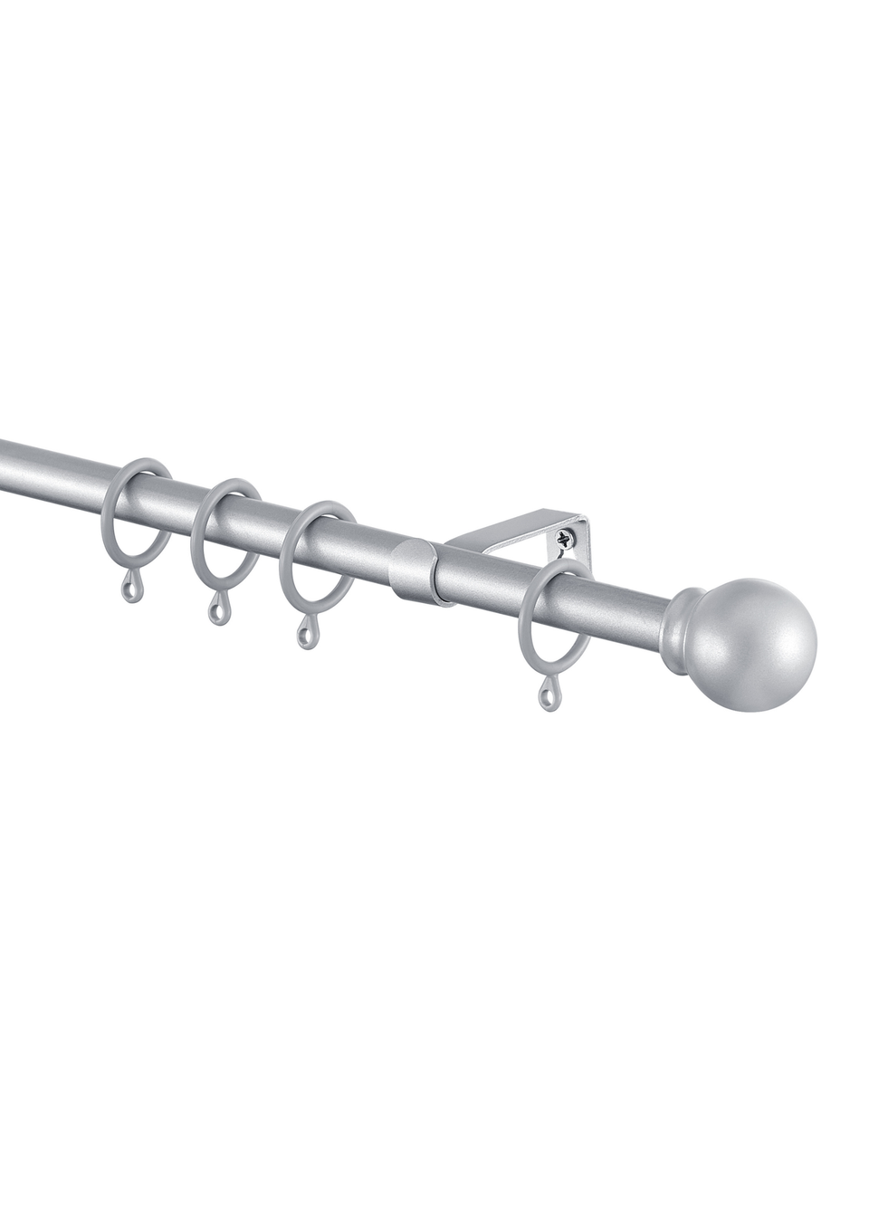 Little Black Book Silver Extendable Ball Curtain Pole