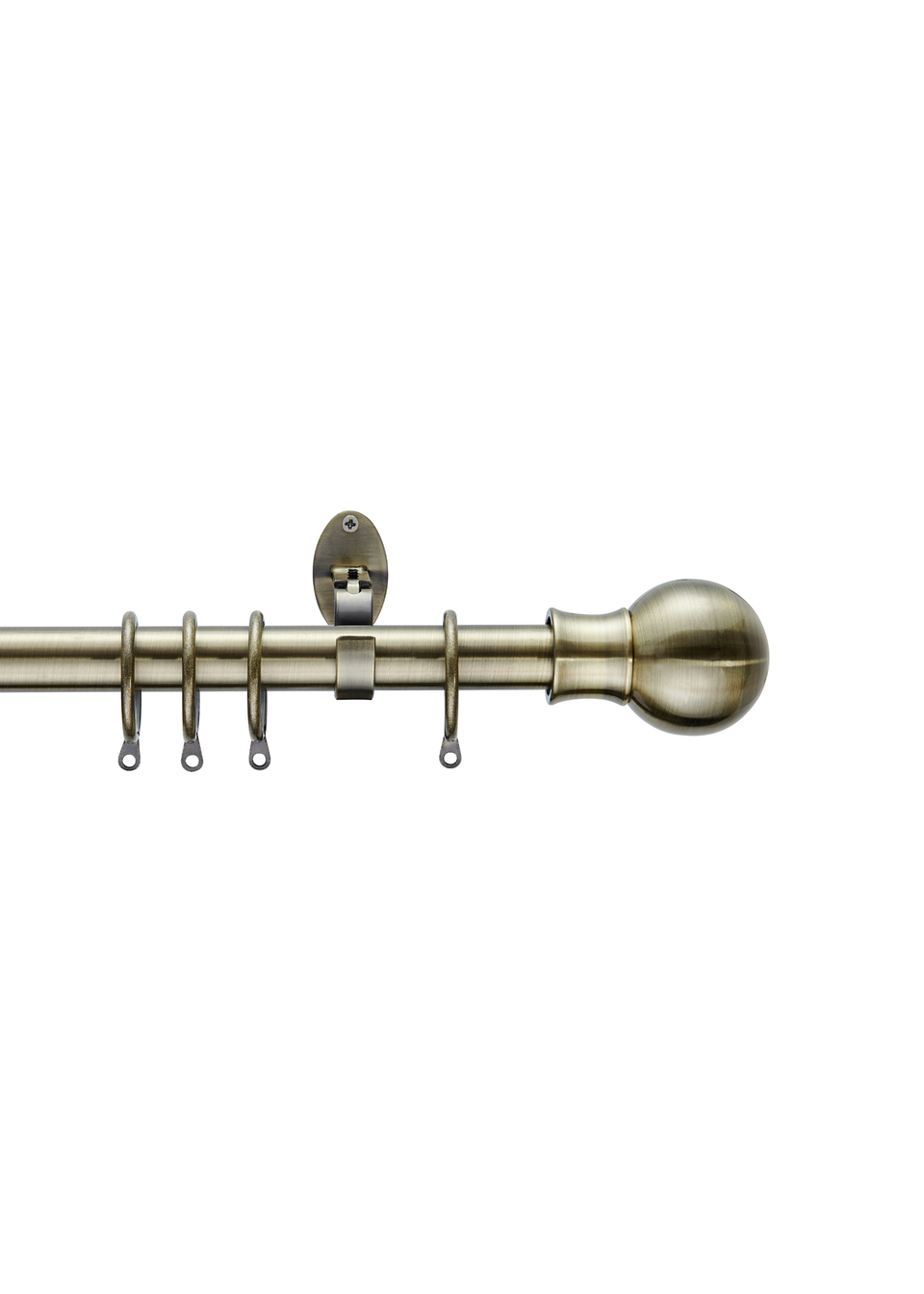 Little Black Book Antique Brass Extendable Ball Curtain Pole