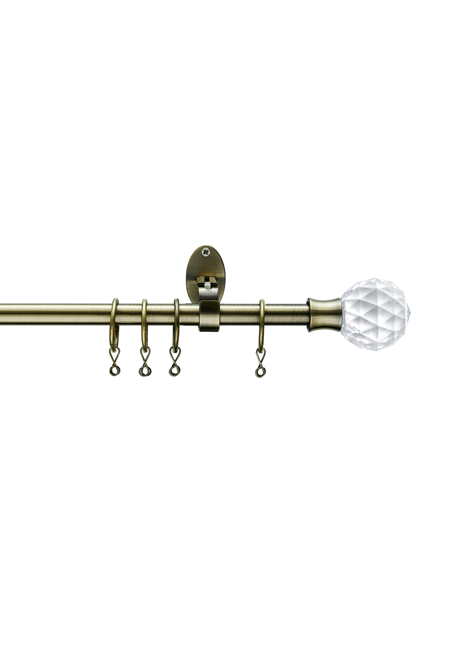 Little Black Book Antique Brass Extendable PS Faceted Ball Curtain Pole