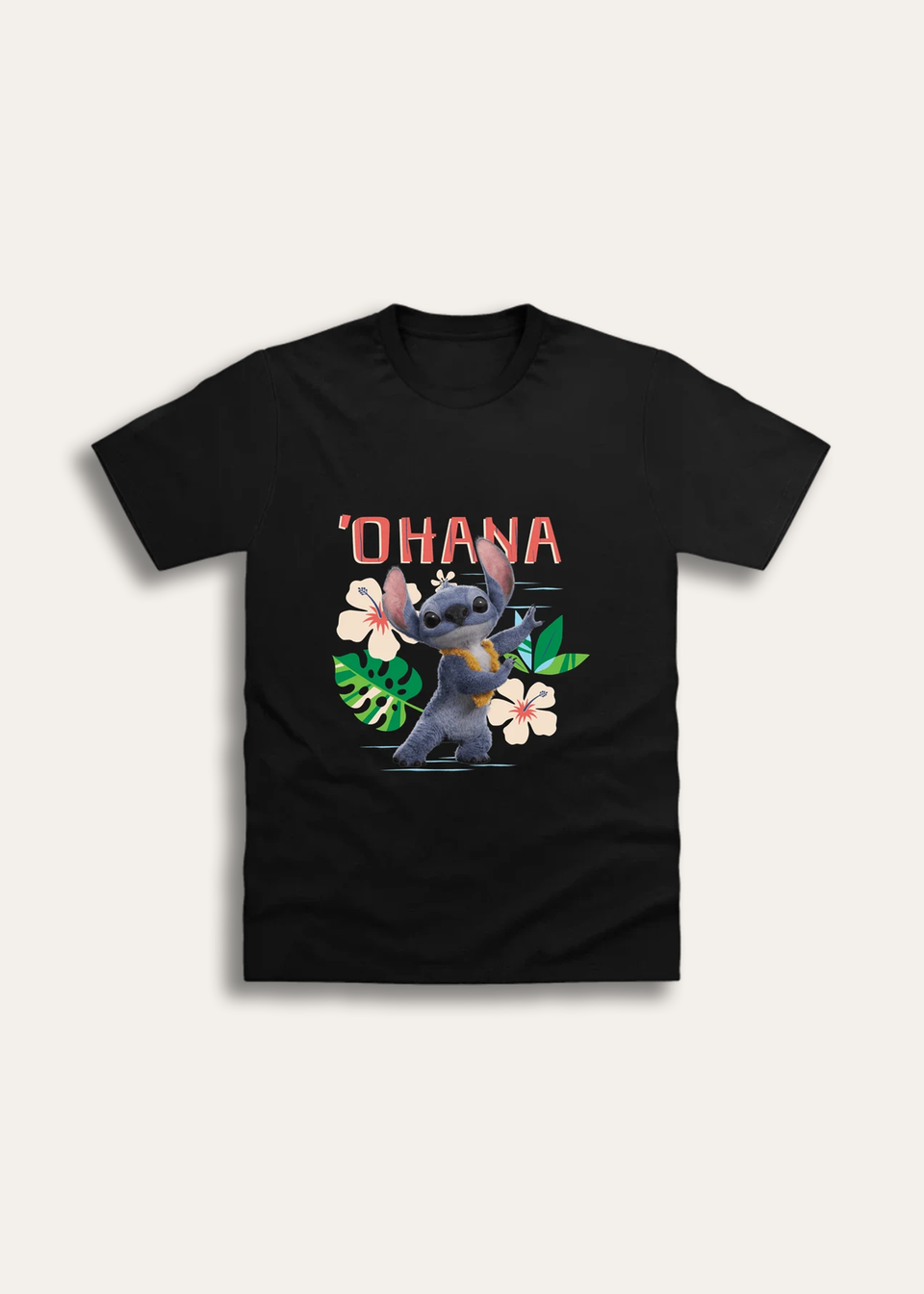 Brand Threads Disney Lilo & Stitch Movie Black T Shirt  (Ages 5-13 Years)