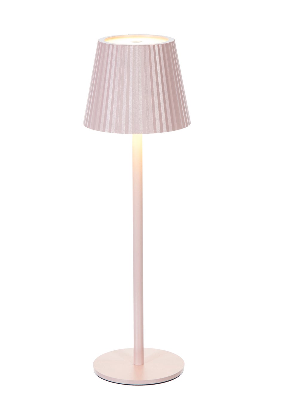 Premier Decorations LED USB Rechargeable Pink Touch Activated Aluminium Table Lamp