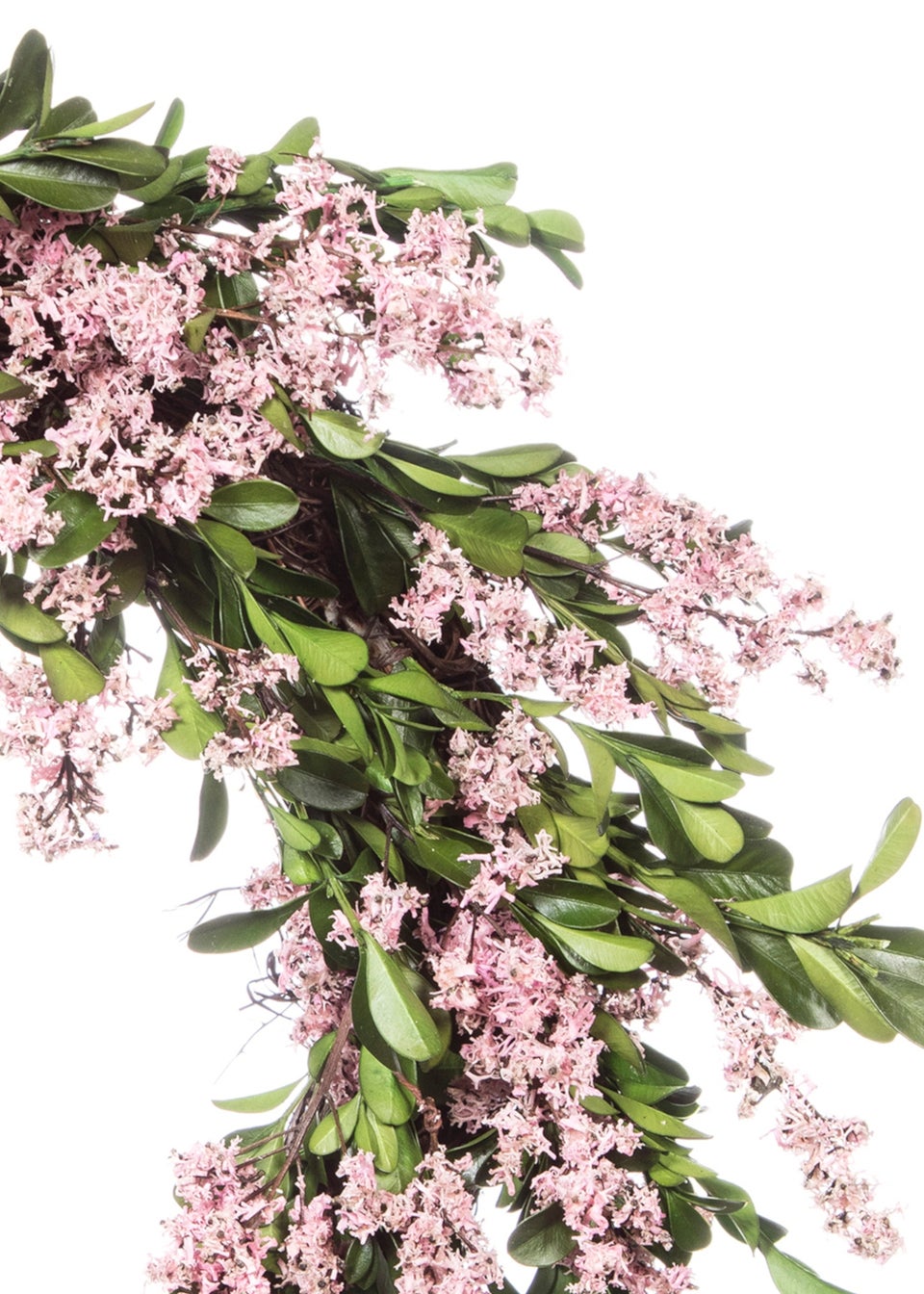 Premier Decorations Green Dried Pink Buxus Leaf Wreath