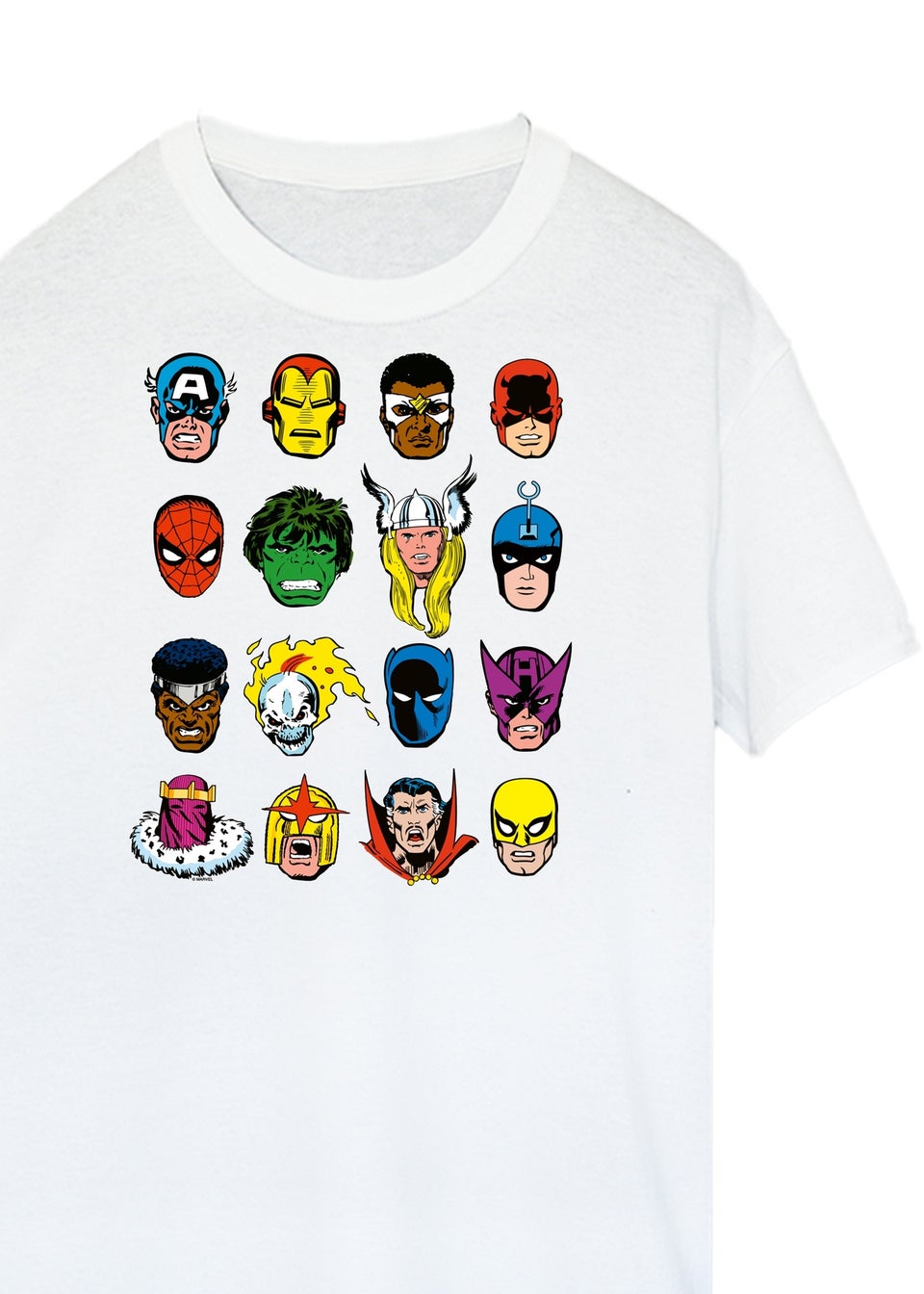 Marvel Comics Faces Men's White Graphic T-Shirt