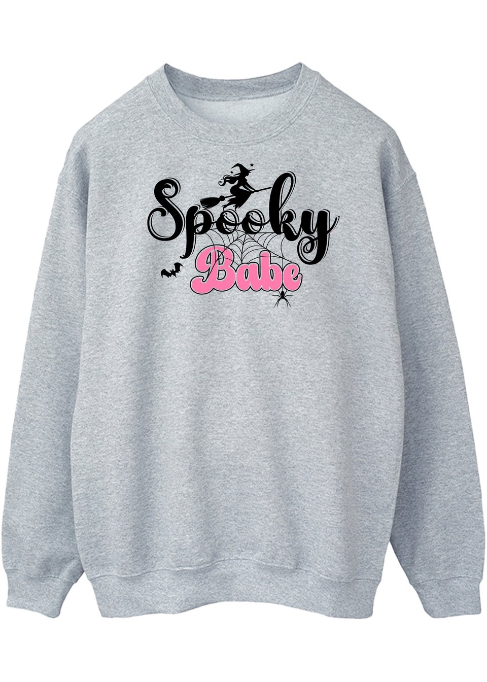 Brands In Halloween Spooky Babe Women's Grey Graphic Sweatshirt