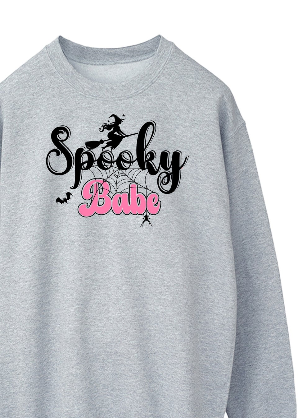 Brands In Halloween Spooky Babe Women's Grey Graphic Sweatshirt