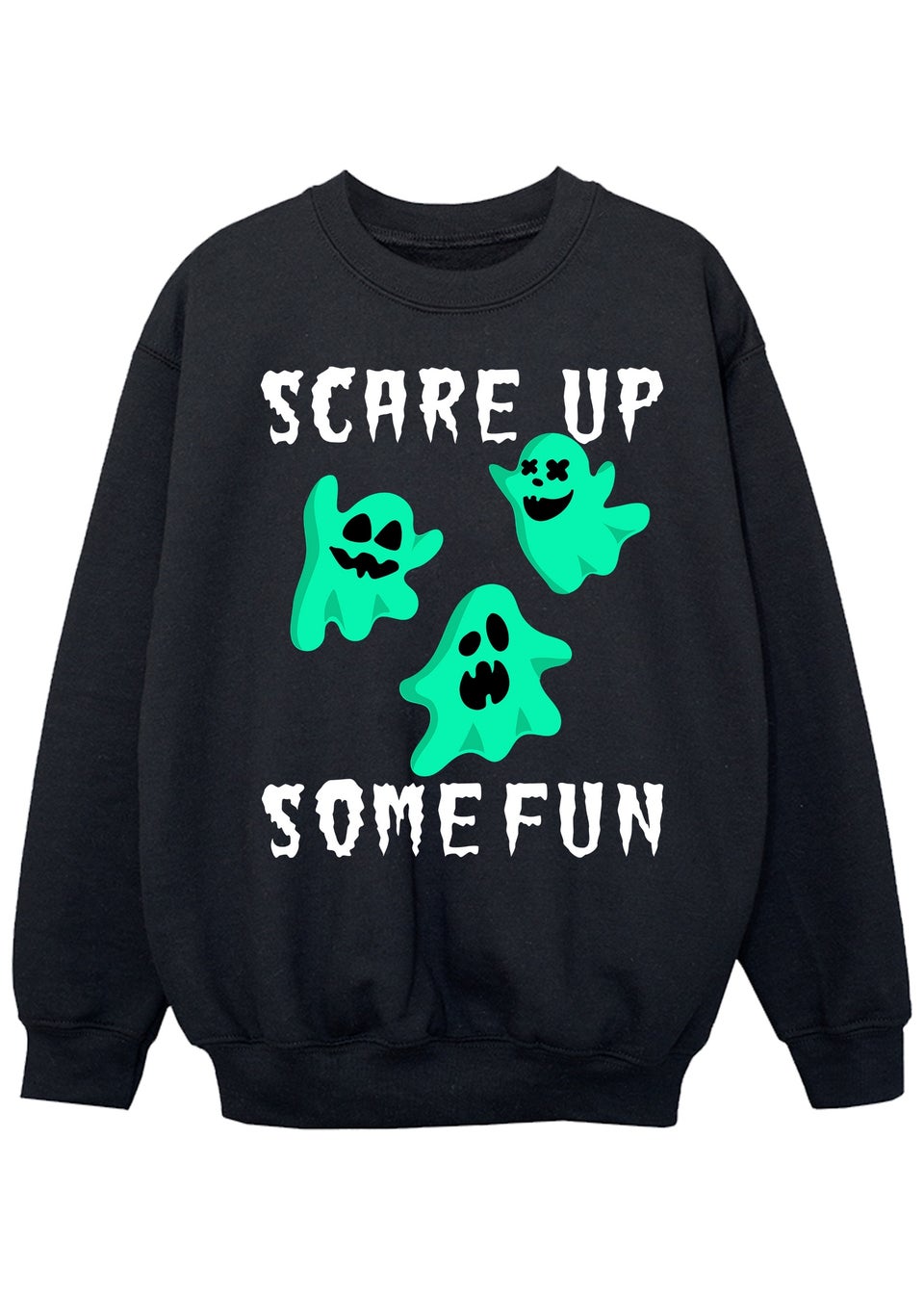 Brands In Halloween Scare Up Some Fun Boys Black Graphic Sweatshirt (3-13 Years)