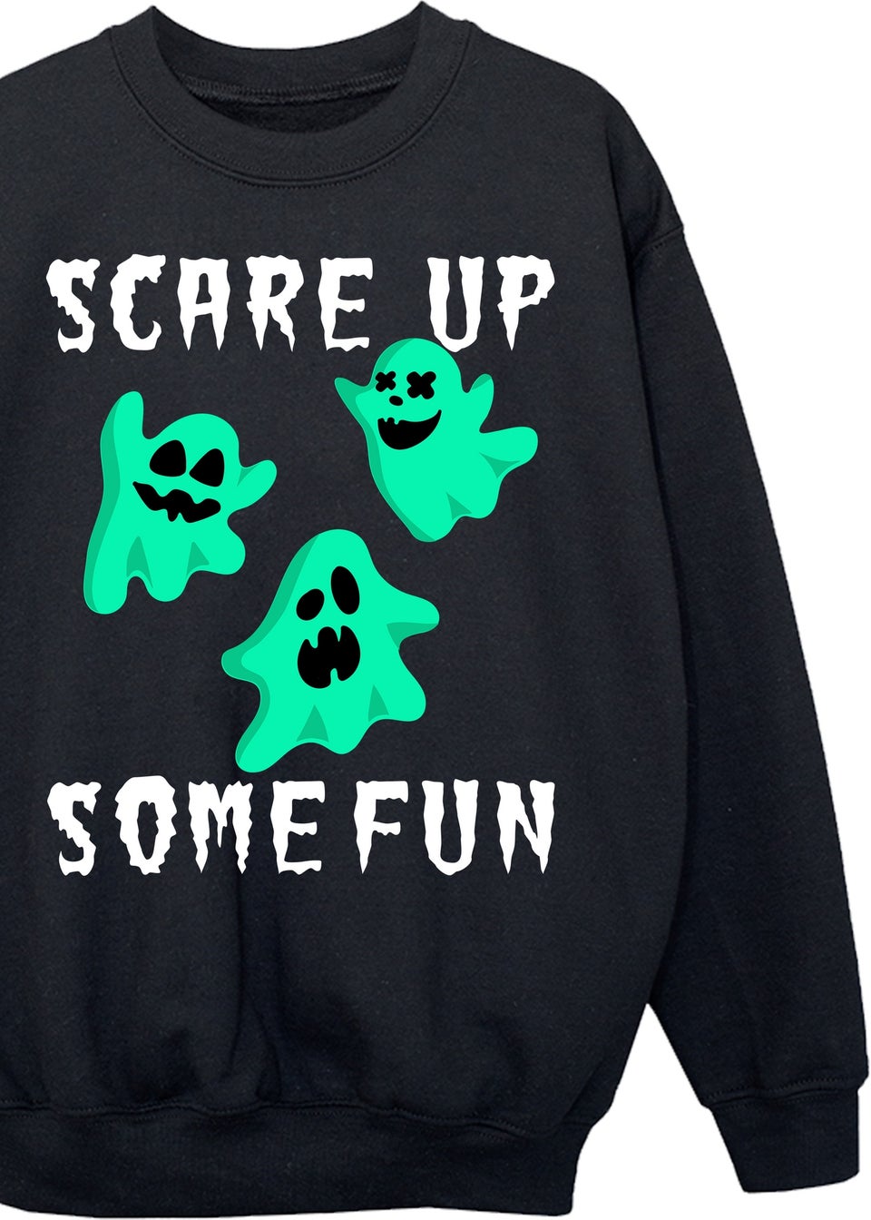 Brands In Halloween Scare Up Some Fun Boys Black Graphic Sweatshirt (3-13 Years)