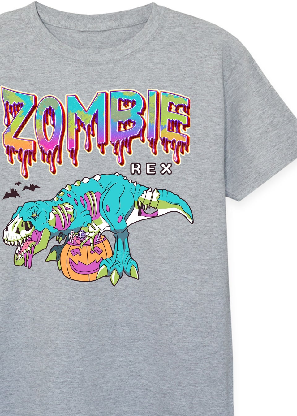 Brands In Halloween Zombie Rex Boys Grey Graphic T-Shirt (3-13 Years)