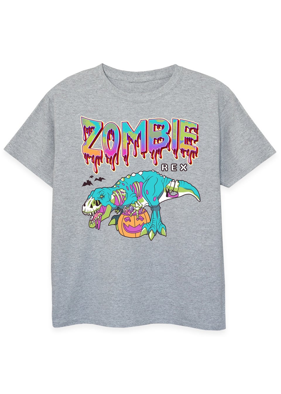 Brands In Halloween Zombie Rex Boys Grey Graphic T-Shirt (3-13 Years)