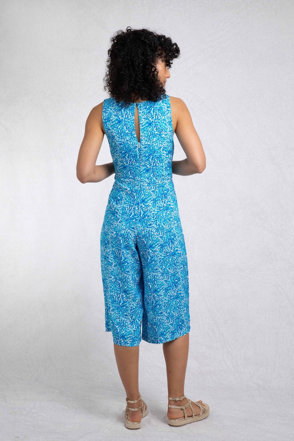 Weird Fish Azure Nalani Printed Jumpsuit