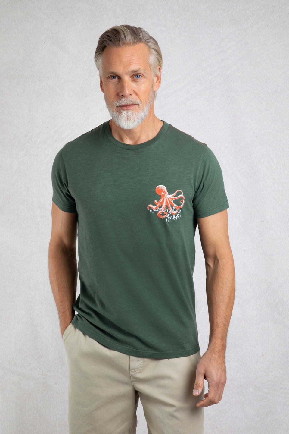 Weird Fish Army Green Porter Premium Graphic Tee