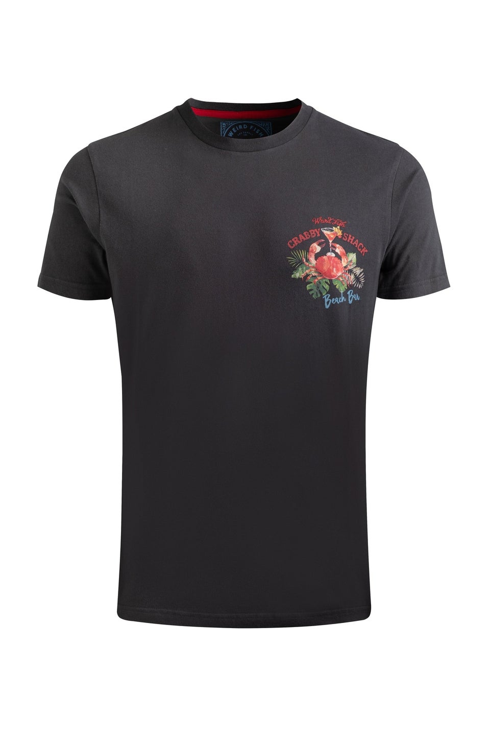 Weird Fish Washed Black Crabby Shack Back Print Graphic T-Shirt