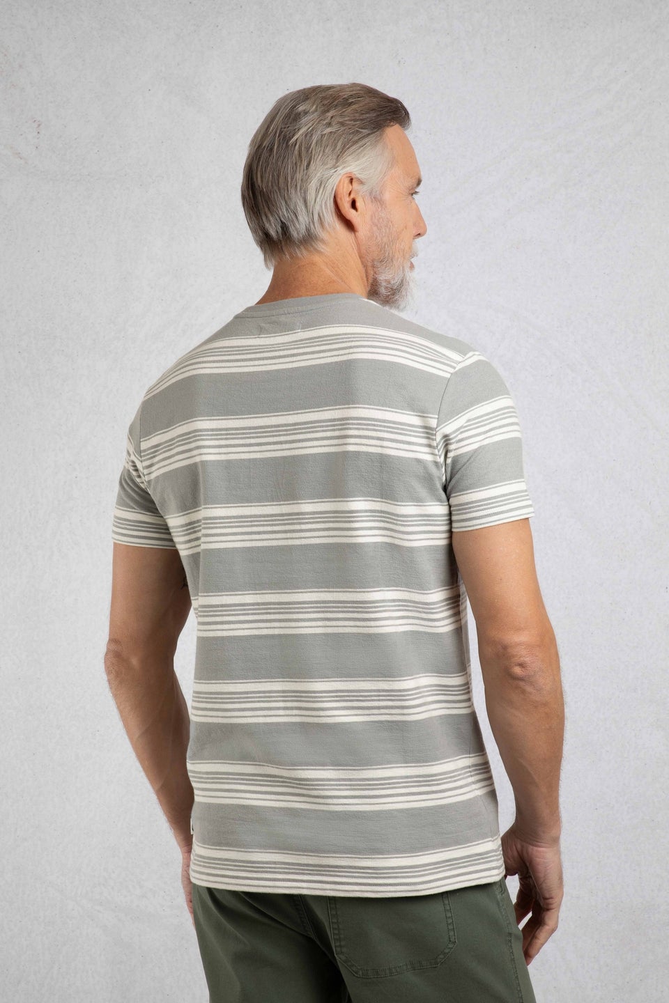Weird Fish Limestone Xavier Crepe Stripe T-Shirt