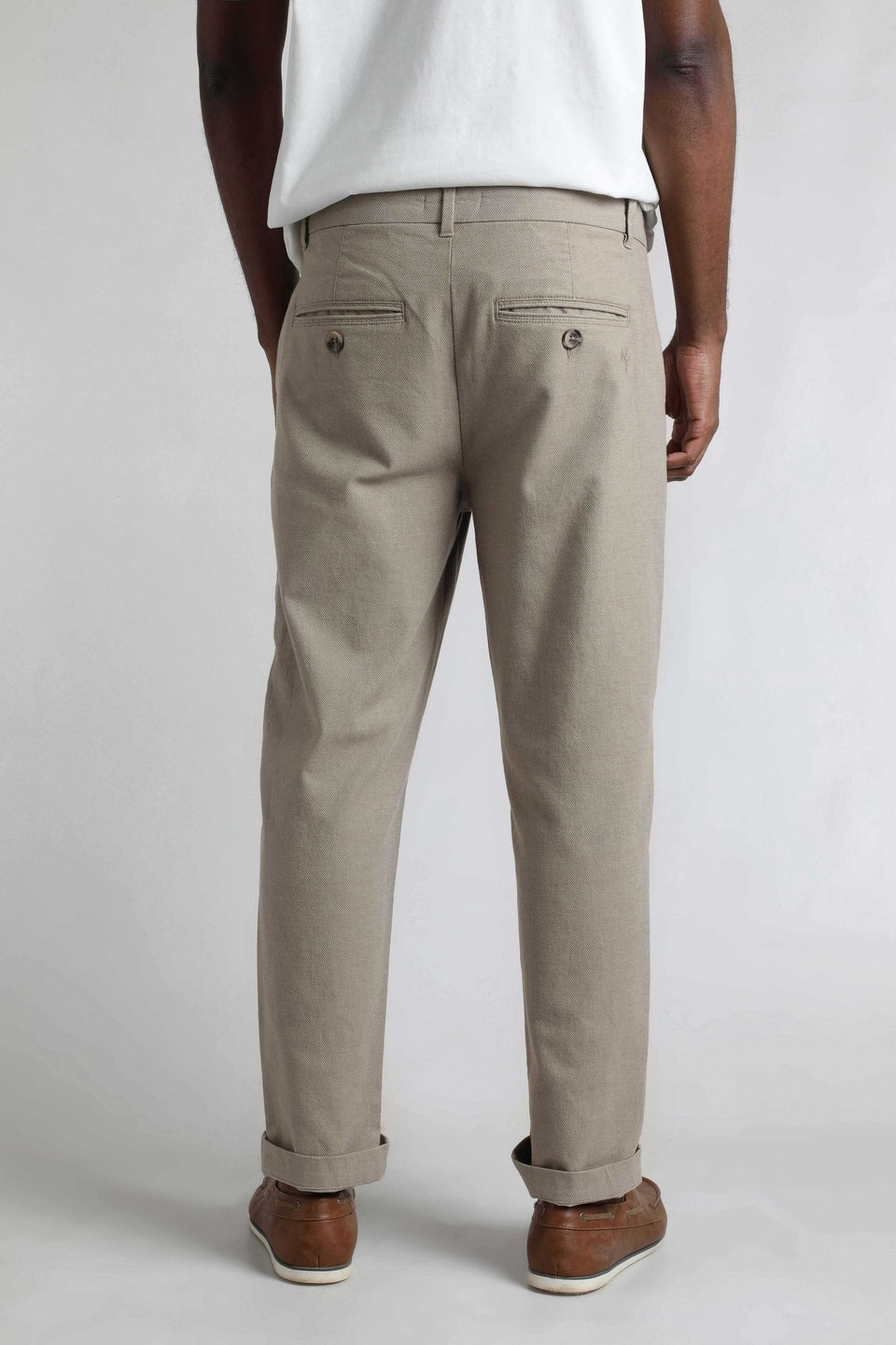 Weird Fish Stone Charleigh Textured Chino Trouser