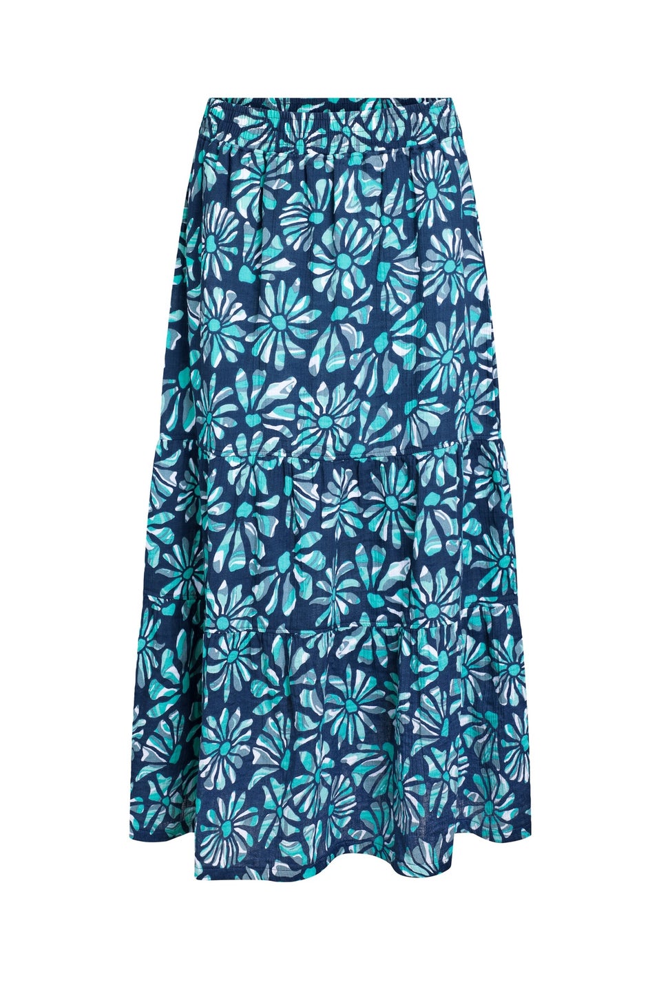 Weird Fish Aqua Marine Harini Double Cloth Printed Midi Skirt