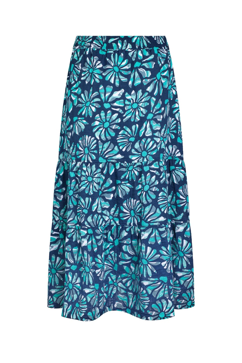 Weird Fish Aqua Marine Harini Double Cloth Printed Midi Skirt