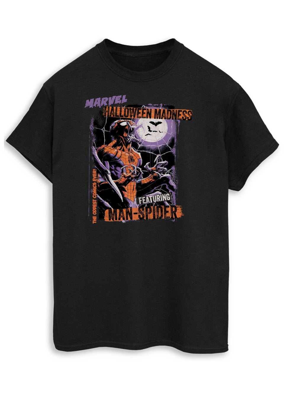Marvel Spider-Man Halloween Madness Men's Black Graphic T-Shirt