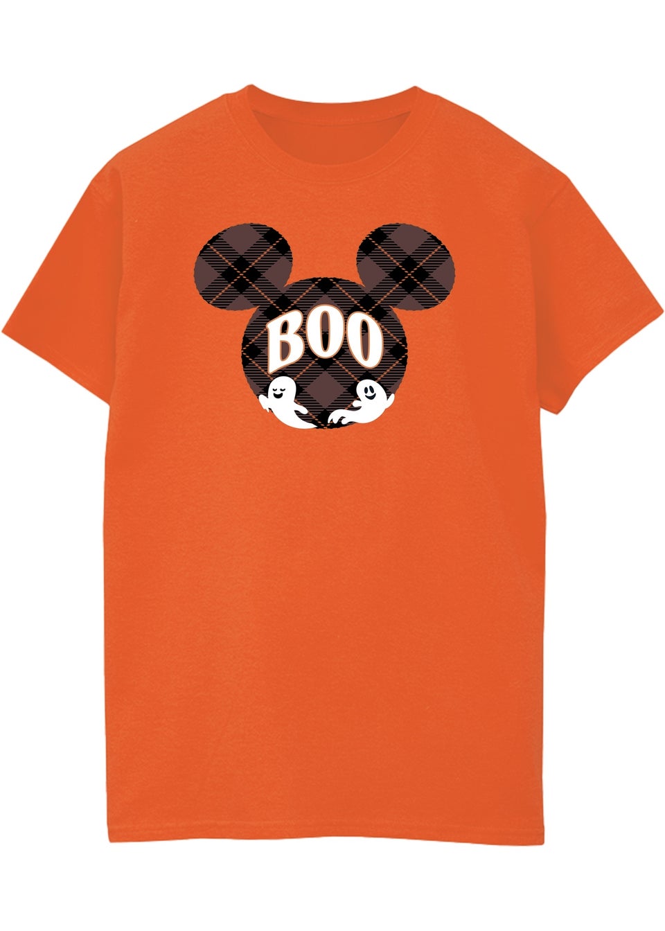 Disney Mickey Mouse Boo Halloween Men's Orange Graphic T-Shirt