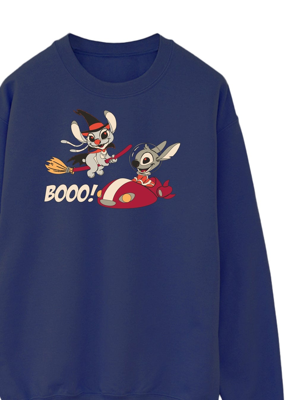Disney Lilo & Stitch Boo Halloween Women's Navy Graphic Sweatshirt
