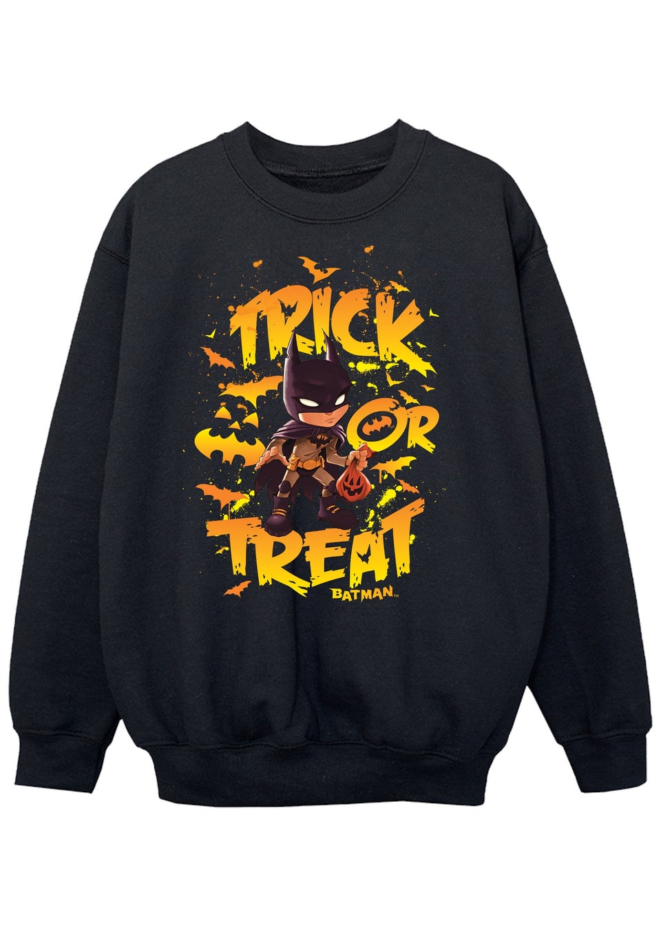 DC Comics Batman Trick Or Treat Halloween Boys Black Graphic Sweatshirt (3-13 Years)
