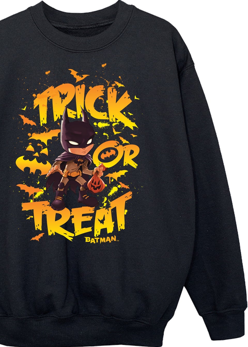 DC Comics Batman Trick Or Treat Halloween Boys Black Graphic Sweatshirt (3-13 Years)
