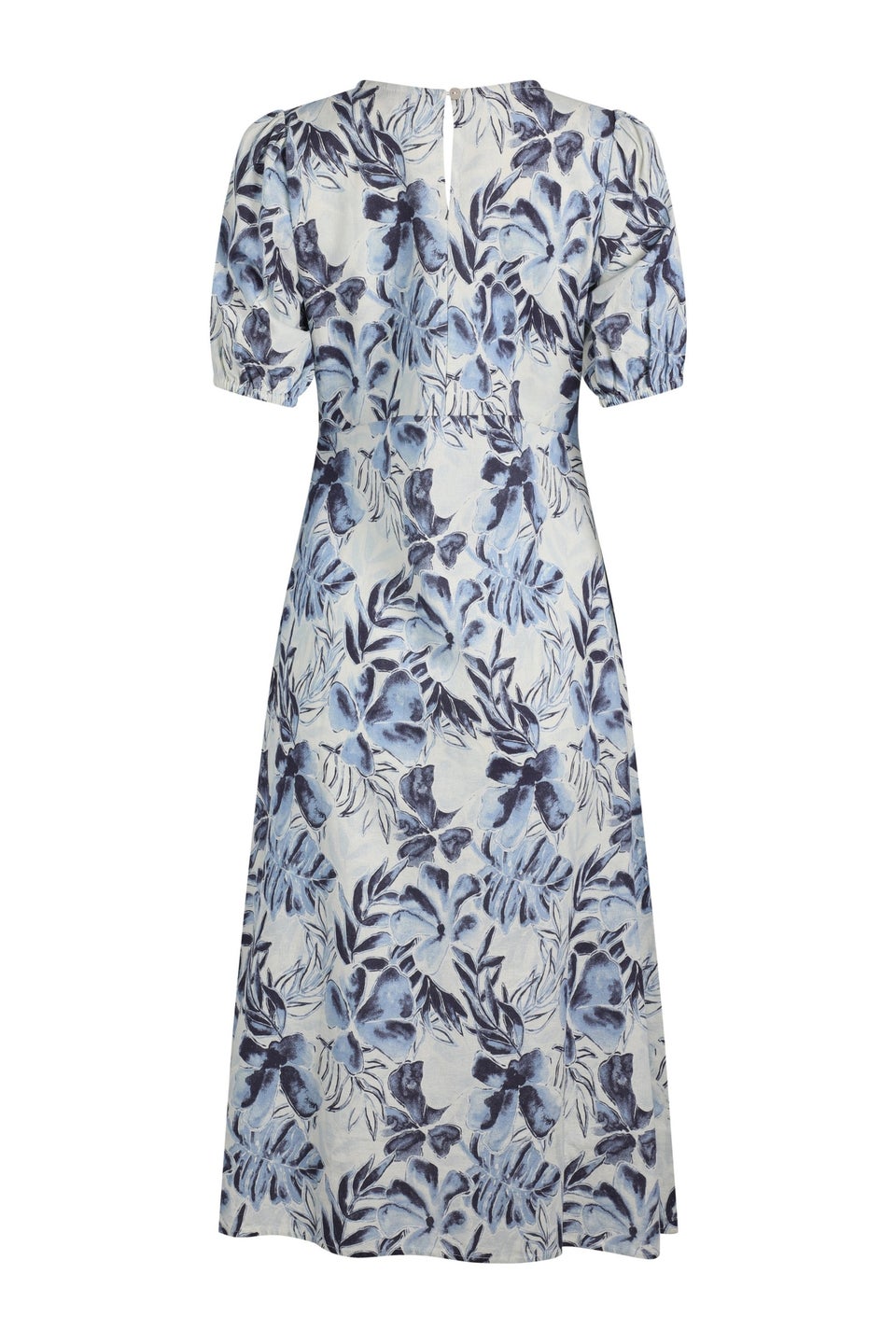 Weird Fish Estate Blue Delanie Printed Tea Dress