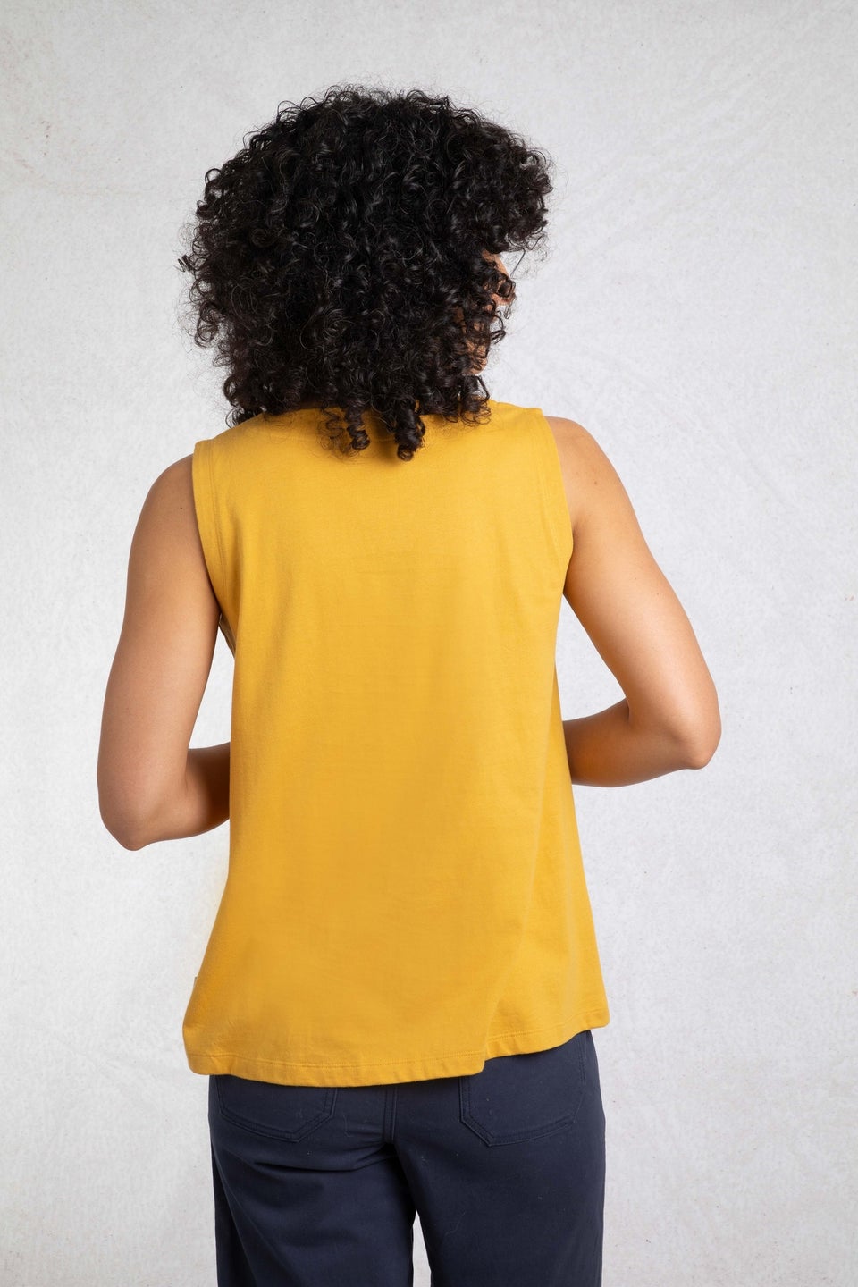 Weird Fish Deep Amber Tirtha Embroidered Jersey Vest