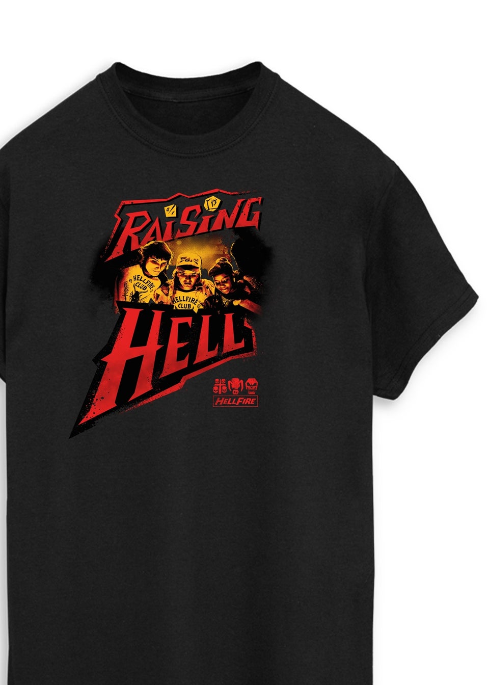 Stranger Things Raising Hell Women's Black Graphic Boyfriend Fit T-Shirt