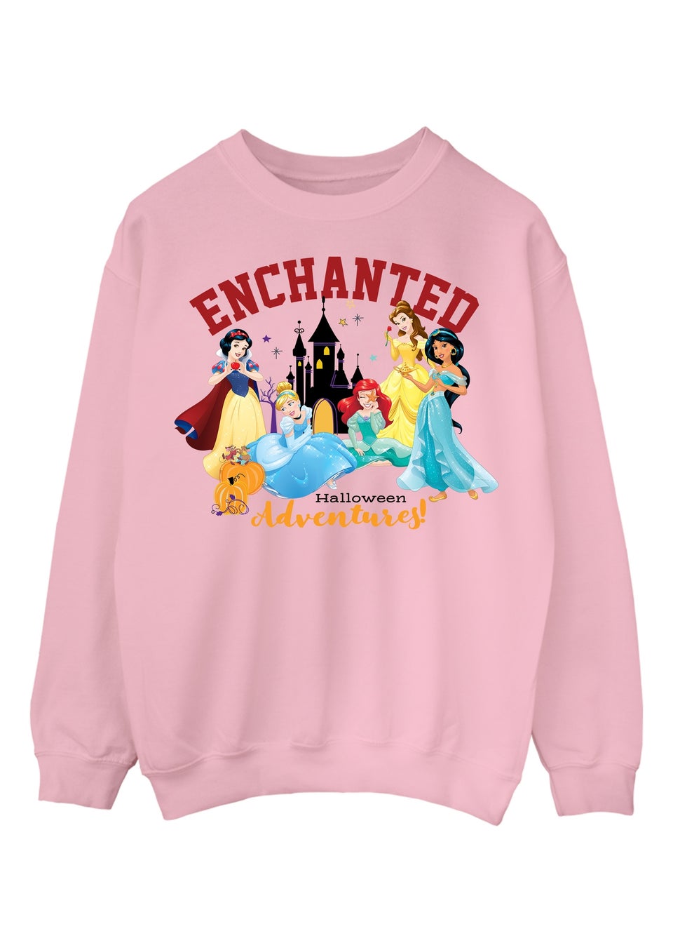 Disney Princess Enchanted Girls Baby Pink Graphic Sweatshirt (3-13 Years)