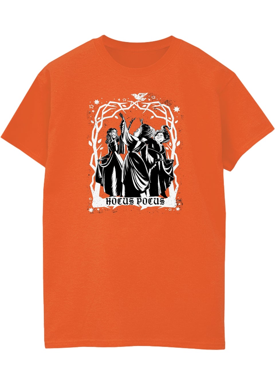 Disney Hocus Pocus Sisters Boyfriend Fit Women's Orange Graphic Boyfriend Fit T-Shirt