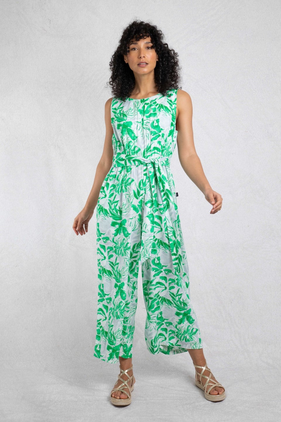 Weird Fish Evergreen Padra Slub Printed Jumpsuit