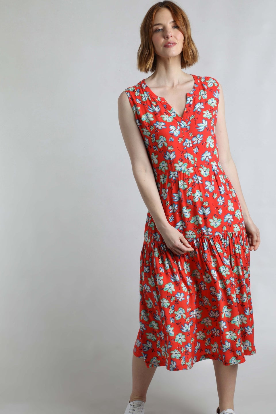Weird Fish Red Mala Printed Dress