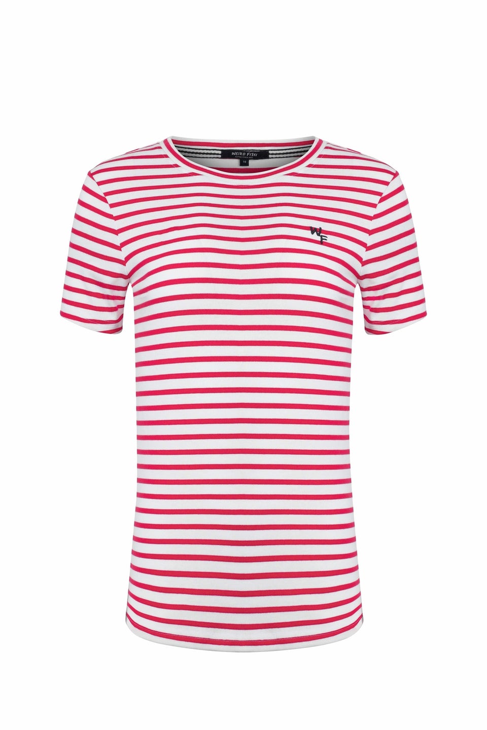 Weird Fish Crimson Natalie Striped Crew Neck T-Shirt