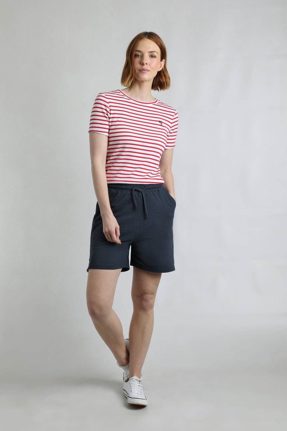 Weird Fish Navy Ebony Pique Shorts