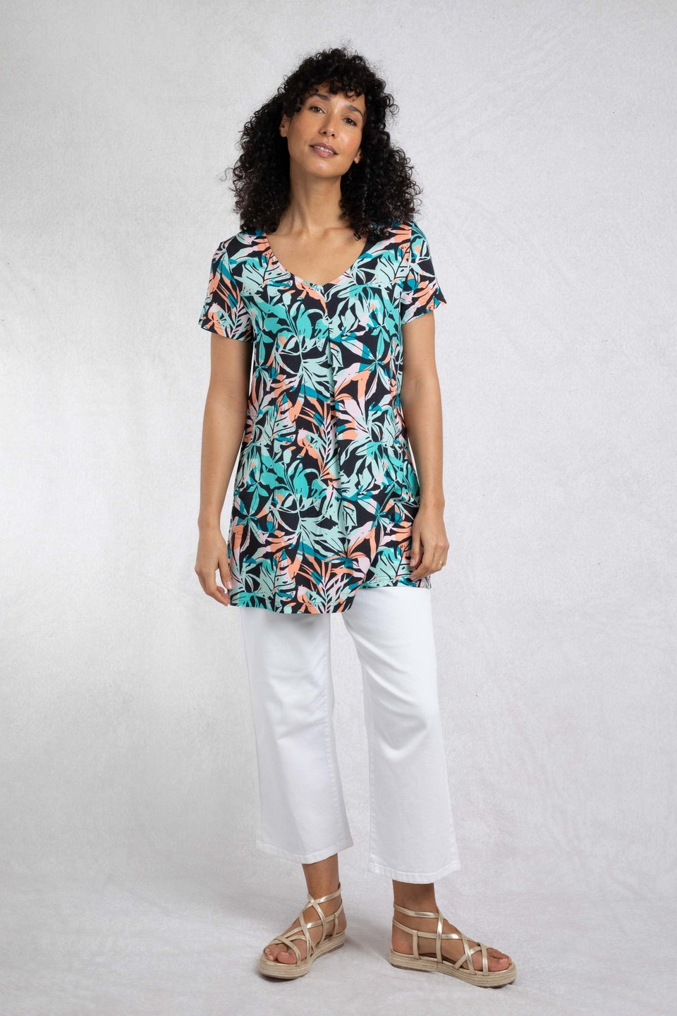 Weird Fish Aqua blue Nuri Printed Tunic