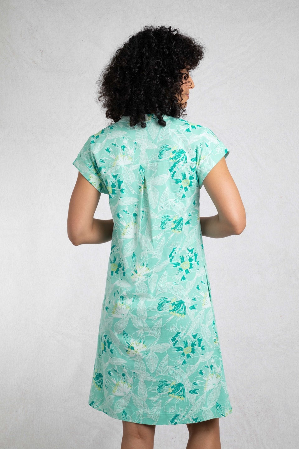 Weird Fish Aqua Suffolks Printed Jersey Dress