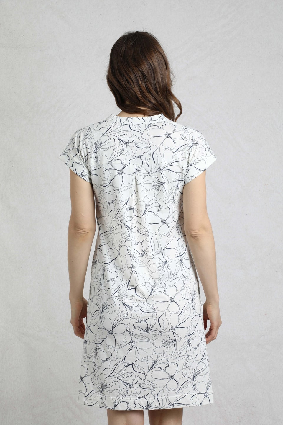 Weird Fish Light Cream Suffolks Printed Jersey Dress