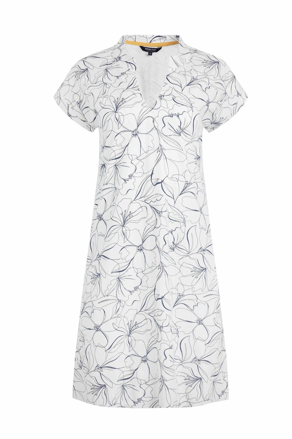 Weird Fish Light Cream Suffolks Printed Jersey Dress