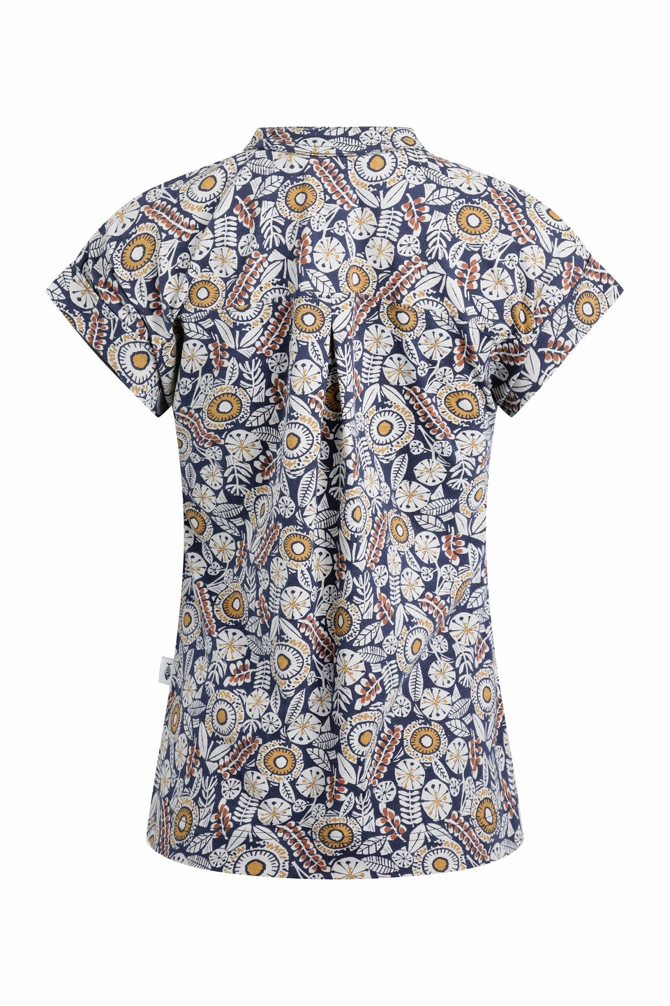 Weird Fish Navy Alia Printed Jersey Top