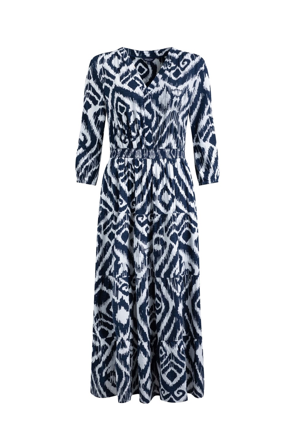 Weird Fish Indigo Himanshee Printed Maxi Dress